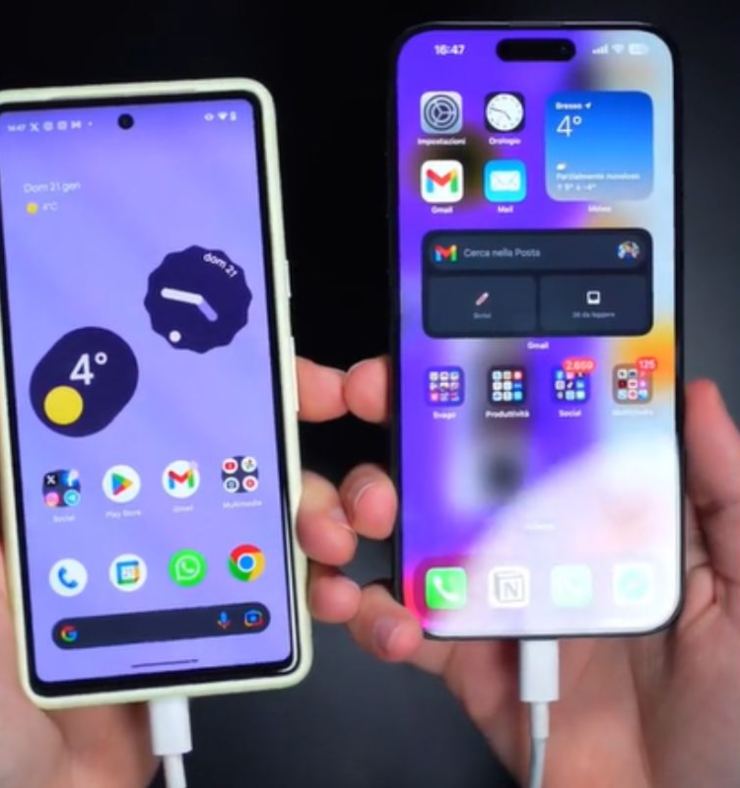 Smartphone Android e iPhone collegandoli cosa succede